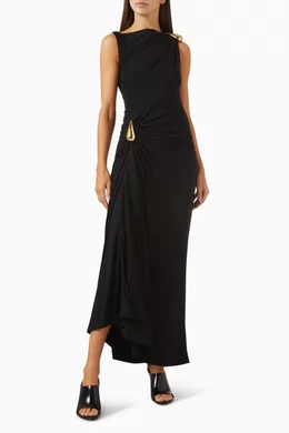 ワンピース BOTTEGA VENETA FW23 Black viscose dress (750275V35B0 1000) Buy Bottega Veneta Black Draped Dress in Viscose-jersey For