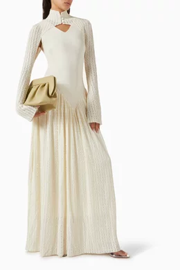 Buy Jenny K Tran Neutral Prudence Maxi Dress in Knit Jersey & Lace For  Women Online | Ounass Saudi
