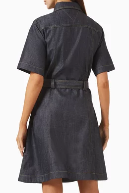 Buy Bottega Veneta Blue Belted Mini Dress in Denim For Women Online |  Ounass Saudi