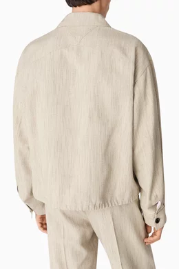 Buy Bottega Veneta Grey Kimono Blouson Jacket in Viscose & Silk