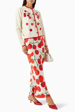 Buy Never Fully Dressed Neutral Tomato Embroidered Cardigan For Women  Online | Ounass Saudi
