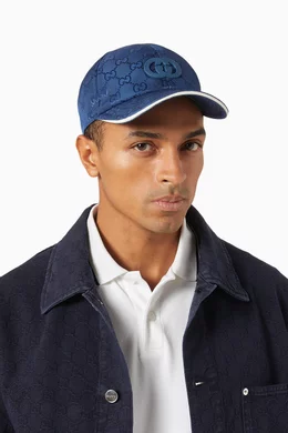 Buy Gucci Blue GG Baseball Cap in Nylon For Men Online  display picture 1