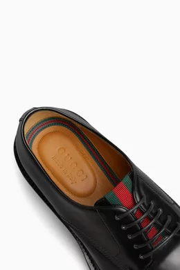 Buy Gucci Black Lace-Up Derby Shoes in Leather For Men Online | Ounass Saudi