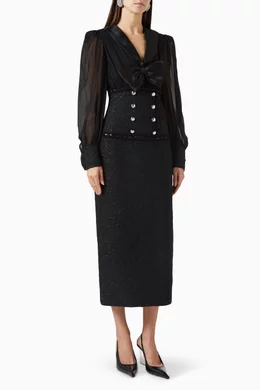 alessandra rich sequin embellished evening dress Alessandra Rich Sequin Knitted Maxi Dress - White Silver