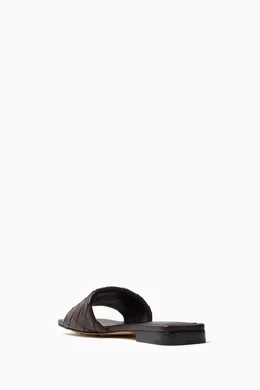 Buy Bottega Veneta Brown Parco Mule Sandals in Intrecciato