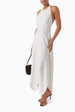 Buy EB Denim White Stella Midi Dress in Tencel & lLinen For Women Online |  Ounass Saudi