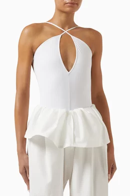 strapless open back dress Formative Backless Bodysuit | White | Womens