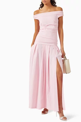 champagne embellished maxi dress Marseille Embossed Maxi Dress
