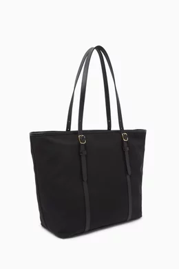 Buy Bally Black B Light Tote Bag in Nylon & Leather For Women