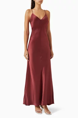 Buy 12 STOREEZ Red Cami Maxi Dress in Mulberry-silk For Women Online |  Ounass Saudi