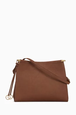 ショルダーバッグ ALAiA Le Click Shoulder Bag Nubuck Brown ALAÏA Le Click leather-trimmed nubuck shoulder bag | NET-A-PORTER