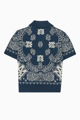 Buy Amiri Blue Bandana Print Polo Shirt in Cotton For Boys Online