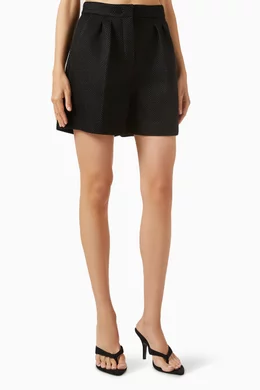 【関税＆送料込み】Max Mara Avena - Short In Technical Netw Technical mesh shorts, black | 