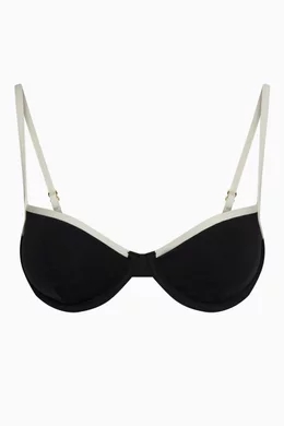 Buy Monday Swimwear Black Capri Colour-block Bikini Top For Women