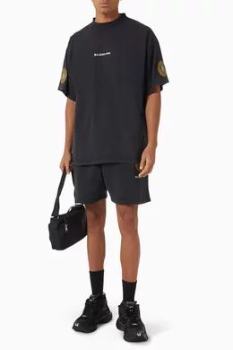Buy Balenciaga Black Uniform Merch Oversized T-shirt in Dry