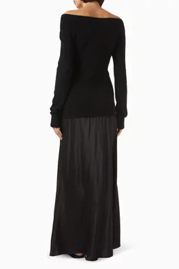 chinese dress ladies Christopher Esber Women's Monument Long Dress, Black, Silk, Medium main image 0