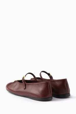 シューズ・サンダルその他 Prada Bordeaux leather ballerina with triangle logo Buy Prada Burgundy Triangle Logo Ballerina Flats in Nappa