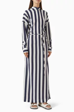 Buy BONDI BORN Blue Orta Silk Maxi Shirt Dress For Women Online | Ounass  Saudi