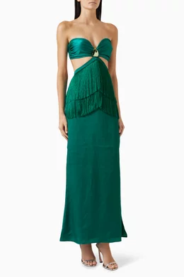 slim fit dress slacks Baobab Bari Green Lagoon Halter Maxi Dress main image 1