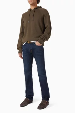 Buy TOM FORD Brown Drawstring Hoodie in Cashmere Knit For Men