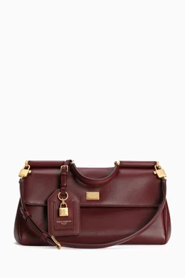 Buy Dolce & Gabbana Burgundy My Sicily Handbag in Plongé