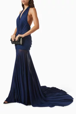 Buy Deme By Gabriella Blue Chloe Drape Dress For Women Online | Ounass Saudi