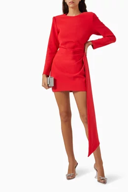 mossman sense of mystery dress red Buy Mossman Red Sense Of Mystery Draped Mini Dress For Women Online