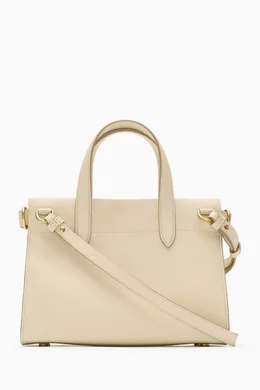 Buy Burberry White Mini Cotswolds Tote Bag in Leather For