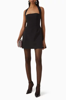 self portrait sequin tweed mini dress self-portrait - Black Sequin Boucle Mini Dress
