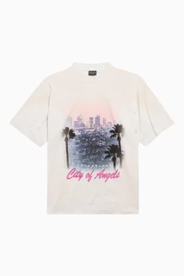 Buy Balenciaga White Unisex City Of Angels Medium Fit T