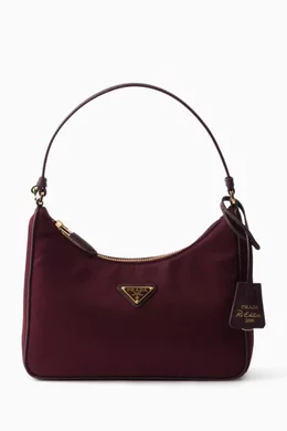 Buy Prada Burgundy Mini Re-edition 2005 Bag in Re-Nylon For Women
