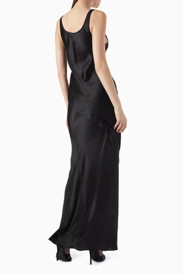 Buy SAINT LAURENT Black Maxi Tank Dress in Silk Satin For Women Online |  Ounass Saudi