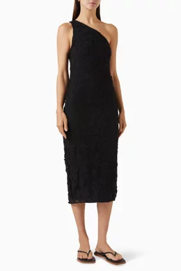 Buy Agua Bendita Black Balm One-shoulder Dress in Cotton For Women Online |  Ounass Saudi
