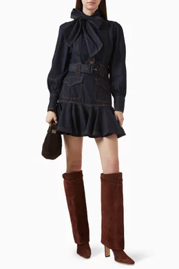 Buy Zimmermann Blue Flip Dress in Denim For Women Online | Ounass Saudi