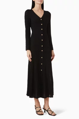 sandro black dress Sandro Black Vaness Beaded Knit Dress - BOPF