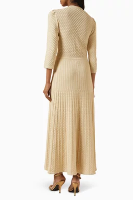 Buy SANDRO Gold Ramia Midi Dress in Lurex-blend Knit For Women Online |  Ounass Saudi