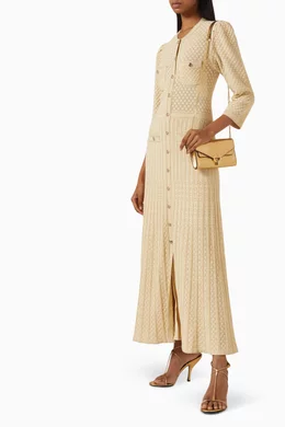 slim fit dress slacks Diane Rhinestone Knit Maxi Dress Gold main image 0
