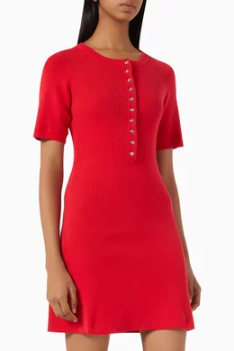Buy Maje Red Rib-knit Mini Dress in Cotton Blend For Women Online | Ounass  Saudi