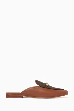 Buy Michael Kors Brown Tiffanie Flat Mules in Leather For Women