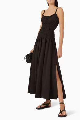 knee length dresses for ladies Zip-front Mix Media Dress-Black