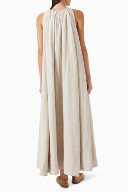 Buy DISSH Neutral Isabelle Midi Dress in Linen For Women Online | Ounass  Saudi