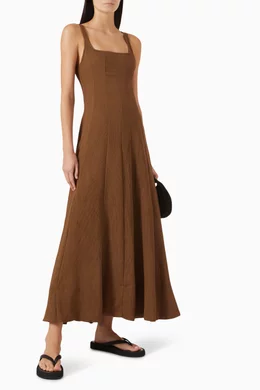Buy DISSH Brown Canne Midi Dress in Viscose For Women Online | Ounass Saudi