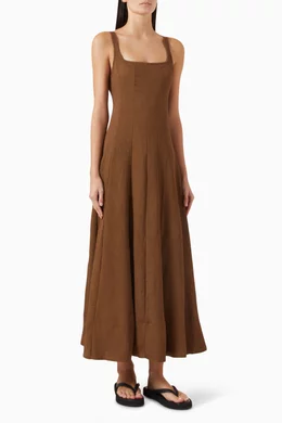 Buy DISSH Brown Canne Midi Dress in Viscose For Women Online | Ounass Saudi