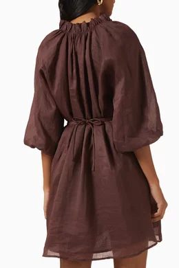 princess polly baby blue dress Linen Dissh dress in a beautiful chocolate brown,