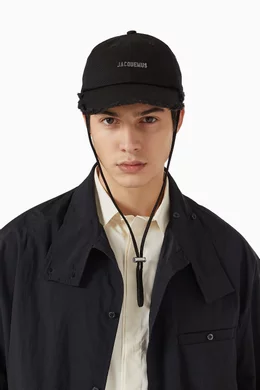 Buy Jacquemus Black La Casquette Artichaut Baseball Cap in Cotton