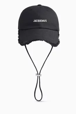 Buy Jacquemus Black La Casquette Artichaut Baseball Cap in Cotton