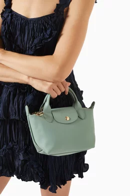Buy Longchamp Green XS Le Pliage Ceramique Bag in Leather For