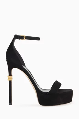 サンダル・ミュール ELISABETTA FRANCHI Suede chain sandals Elisabetta Franchi Heels for Women | Online Sale up to 50