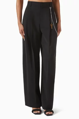 Buy Alexander Wang Black Chain Pants in Wool Blend For Women