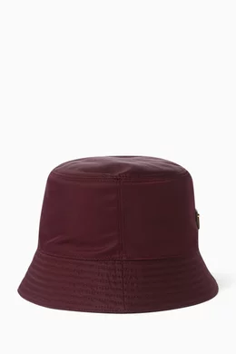 ??Prada Burgundy Denim Bucket Hat Triangle Logo Unisex Prada Denim Logo Bucket Hat | Neiman Marcus main image 4